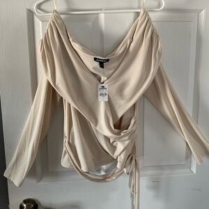 Express Off The Shoulder Ruched Sweetheart Top